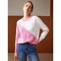  PREMIUM CASHMERE WOOL TWO-TONE SWEATER