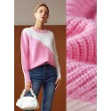  PREMIUM CASHMERE WOOL TWO-TONE SWEATER