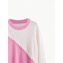  PREMIUM CASHMERE WOOL TWO-TONE SWEATER