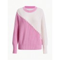  PREMIUM CASHMERE WOOL TWO-TONE SWEATER