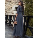  Floral Lace Bodice Ribbon Waist Pleated Prom Dress