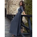  Floral Lace Bodice Ribbon Waist Pleated Prom Dress