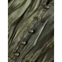 Lantern Sleeve Ruffle Hem Belted Dress