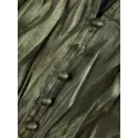 Lantern Sleeve Ruffle Hem Belted Dress