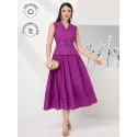 SHEIN Modely Solid D-ring Belted Dress