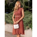 MIUSOL Guipure Lace Insert Chiffon Cocktail Party A-Line Dress