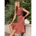 MIUSOL Guipure Lace Insert Chiffon Cocktail Party A-Line Dress