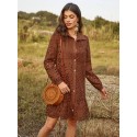 SHEIN VCAY Random Embroidered Long Sleeve Dress