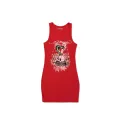 Ed Hardy ED HARDY Cobra Rib Tank Dress In Red