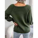 Cable Knit Button Detail Raglan Sleeve Sweater