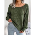 Cable Knit Button Detail Raglan Sleeve Sweater