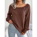 Cable Knit Button Detail Raglan Sleeve Sweater