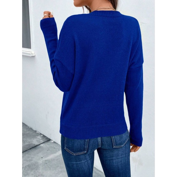 Bow-Embellished Long-Sleeved Sweater