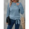 Bow-Embellished Long-Sleeved Sweater