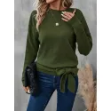 Bow-Embellished Long-Sleeved Sweater