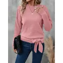 Bow-Embellished Long-Sleeved Sweater