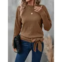 Bow-Embellished Long-Sleeved Sweater