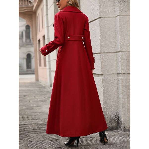 Lapel Neck Single Button Overcoat