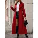 Lapel Neck Single Button Overcoat