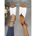 Summer Ladies' Casual Platform Wedge Sandals, Vamp Increasing Height Slipper, Solid Color Fashionable Sandals, Black/White