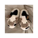 Home Animal Cute Cartoon Slippers Warm, Fashionable And Comfortable Cow Plus Velvet Slippers