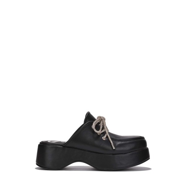  Rhniestone Lace Flat Platform
