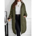 Dual Pocket Drop Shoulder Hooded Quilted Coat