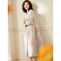 Ladies' Elegant Long Jacquard Coat
