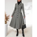  Lapel Neck Flap Detail Coat