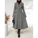  Lapel Neck Flap Detail Coat