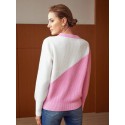  PREMIUM CASHMERE WOOL TWO-TONE SWEATER