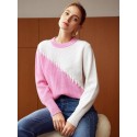  PREMIUM CASHMERE WOOL TWO-TONE SWEATER