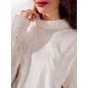  PREMIUM SEQUIN CABLE KNIT TURTLENECK SWEATER