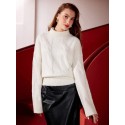  PREMIUM SEQUIN CABLE KNIT TURTLENECK SWEATER