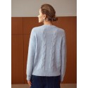  PREMIUM MOHAIR WOOL-BLEND CABLE KNIT SWEATER